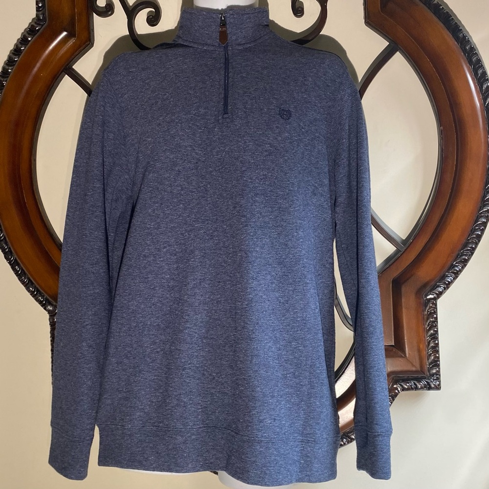 Chaps Jaspe Quarter Zip Pullover Men's Heathered Navy Sweater